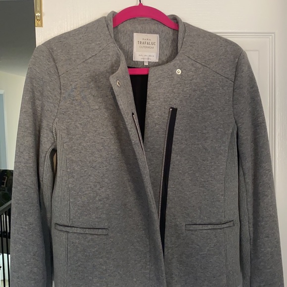 Zara Grey cotton bomber jacket. - size L - Picture 9 of 9
